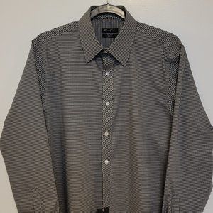 Vintage Kenneth Cole | Dark Gray Button Down Shirt | Non-Iron | Slim Fit | NEW!